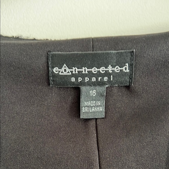 Connected Apparel Black Sequin Dress with Flared Sheer Sleeves Size 16 - Picture 7 of 16